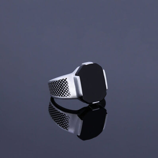 Vintage Sterling Silver Black Gemstone