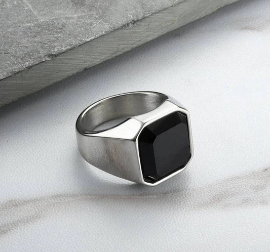 Vintage Black Square Ring